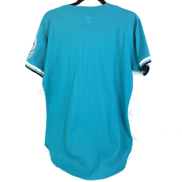 MLB Florida Marlins Vintage Teal & Gray Diamond Jersey Vintage sz 40 Baseball - Picture 6 of 6